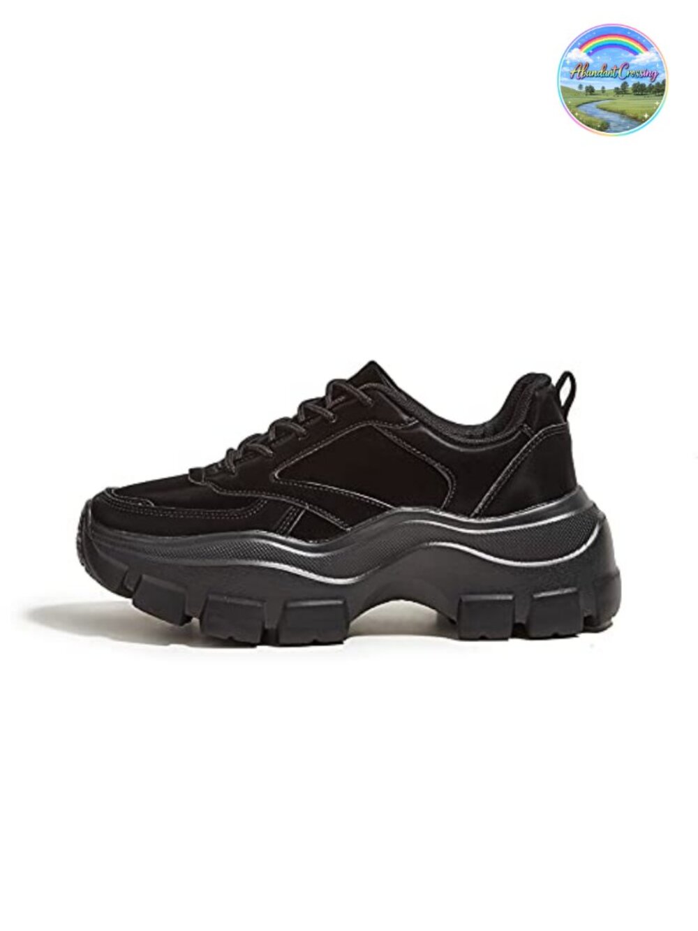 Chunky Platform Lace-Up Walking Sneakers